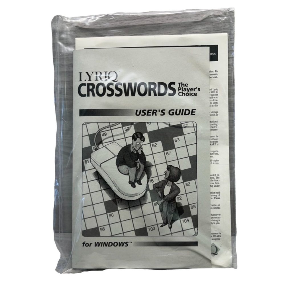 Lyriq Crosswords for Windows PC Software with User Guide Floppy Disk Vintage
